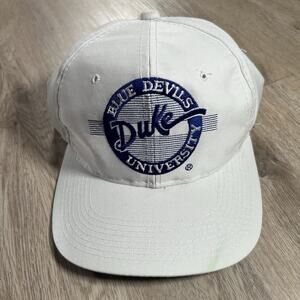 Vintage Duke Blue Devils Hat Snapback College The Game‎ Circle Logo White Cap
